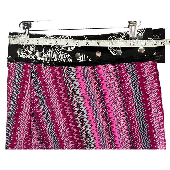 Zand Amsterdam Reversible Wrap Skirt OS Geometric Snap Adjustable Edgy Grunge - Picture 6 of 14